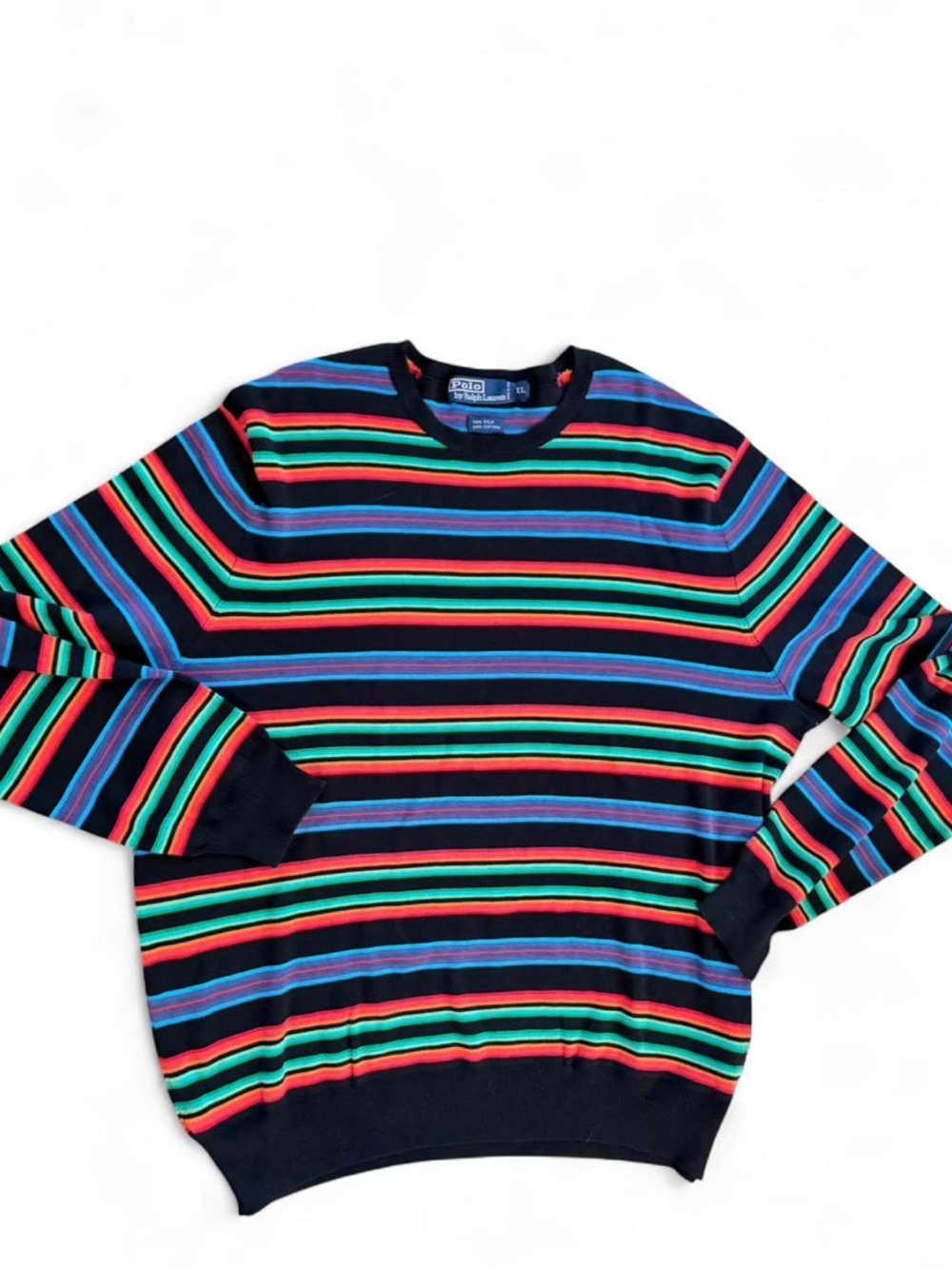 Vintage Polo Ralph Lauren y2k mens Crewneck Sweater, silk and cotton.